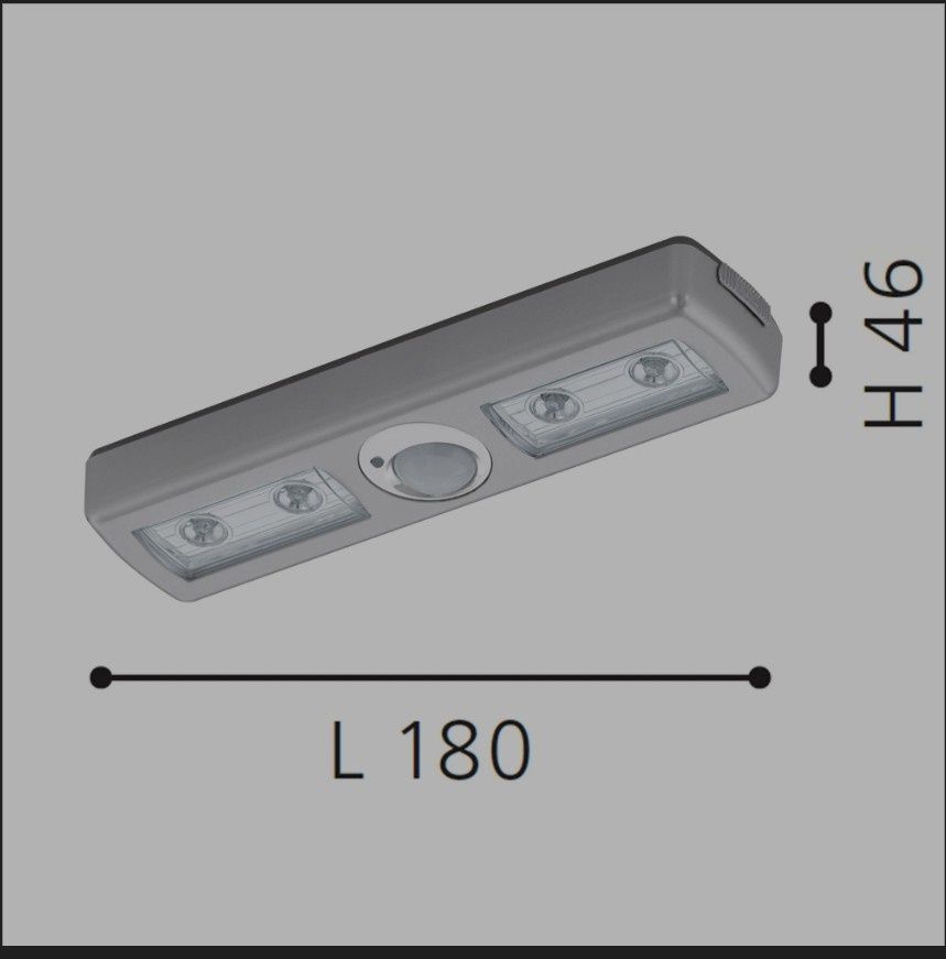 Rigleta LED Balio, L 18 cm, senzor miscare, cu baterii