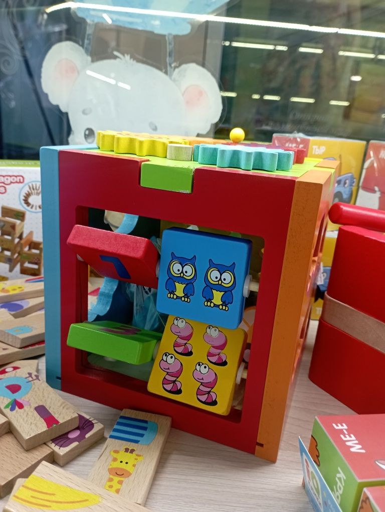 Развивающие игрушки Бизикуб маленький деревянный с цифрами Алматы