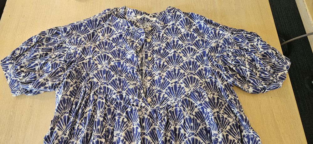 Babydoll dress albastru cu alb