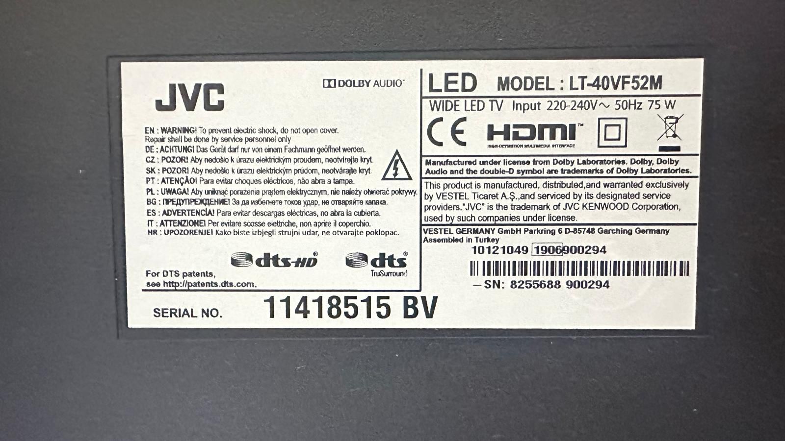 TV Led JVC 106 cm