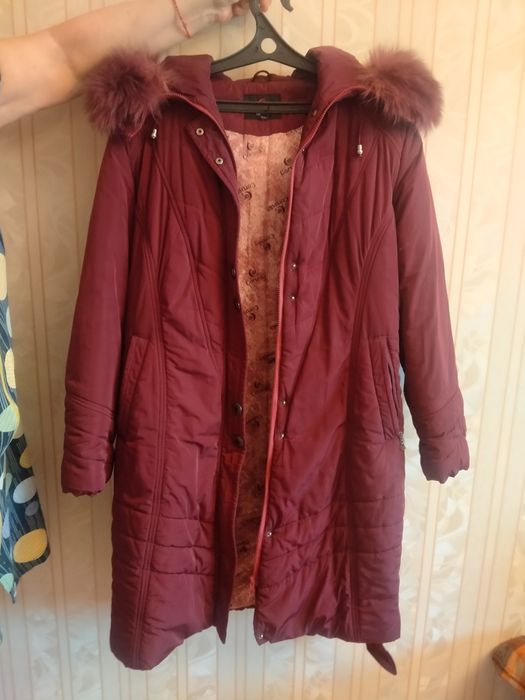 Пуховик зимний, бордовый