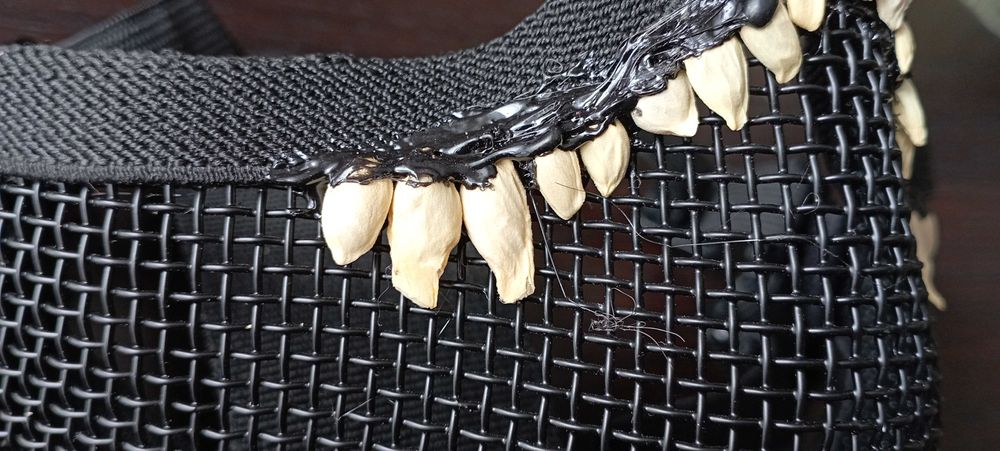 masca protectie tip plasa, cu dinti, pentru motor, airsoft, carnaval