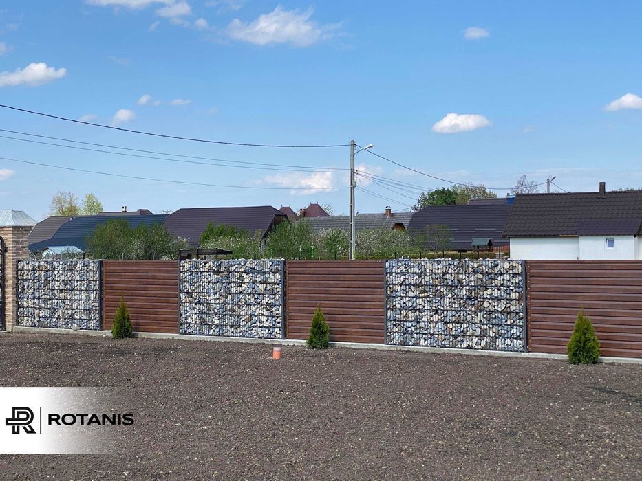 Gard din piatra tip gabion Panou zincat + Piatra Naturala