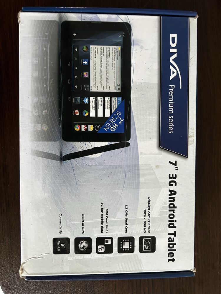Нов таблет DIVA M703G 3G, Черен+подарък