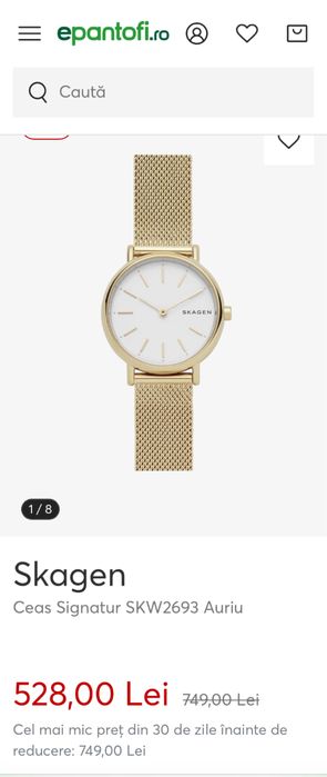 Skagen Ceas Signatur SKW2693 Auriu