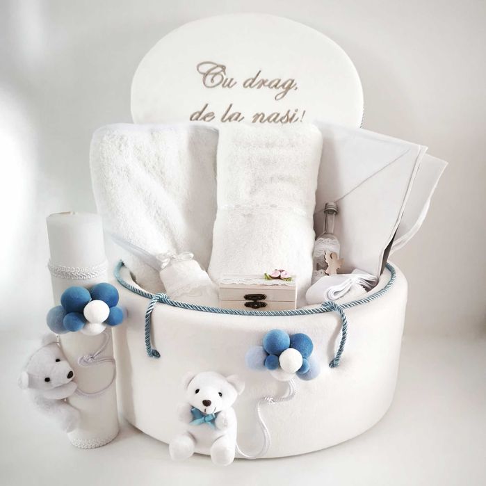 Set Trusou Botez Complet Cutie + Lumanare Botez + Trusou Biserica