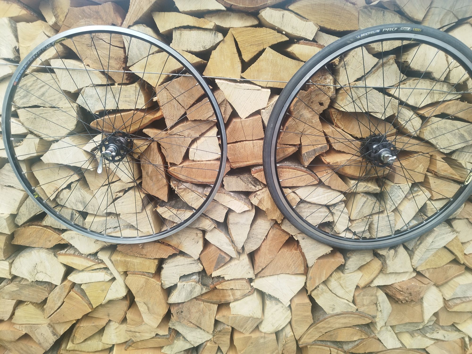 Roti cursiera vintage Mavic Open Pro, Dura Ace black 1 st. gen.