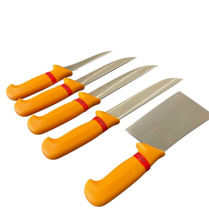 Комплект професионални месарски ножове 5 броя STAHLMAYER +сатър+брус