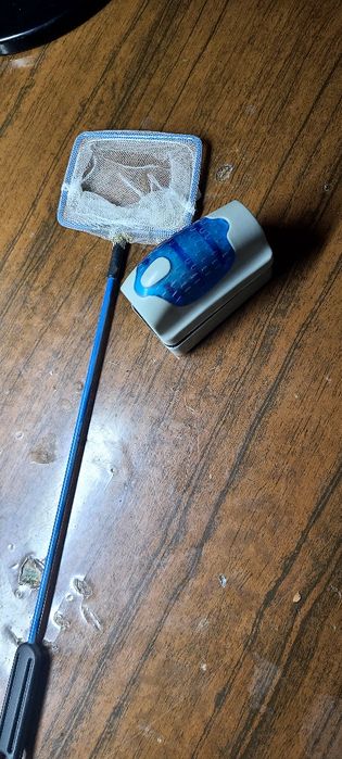 Сачок для аквариума + чистилка  для стекла аквариума