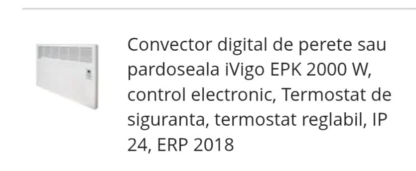 convector / calorifer electric cu termostat