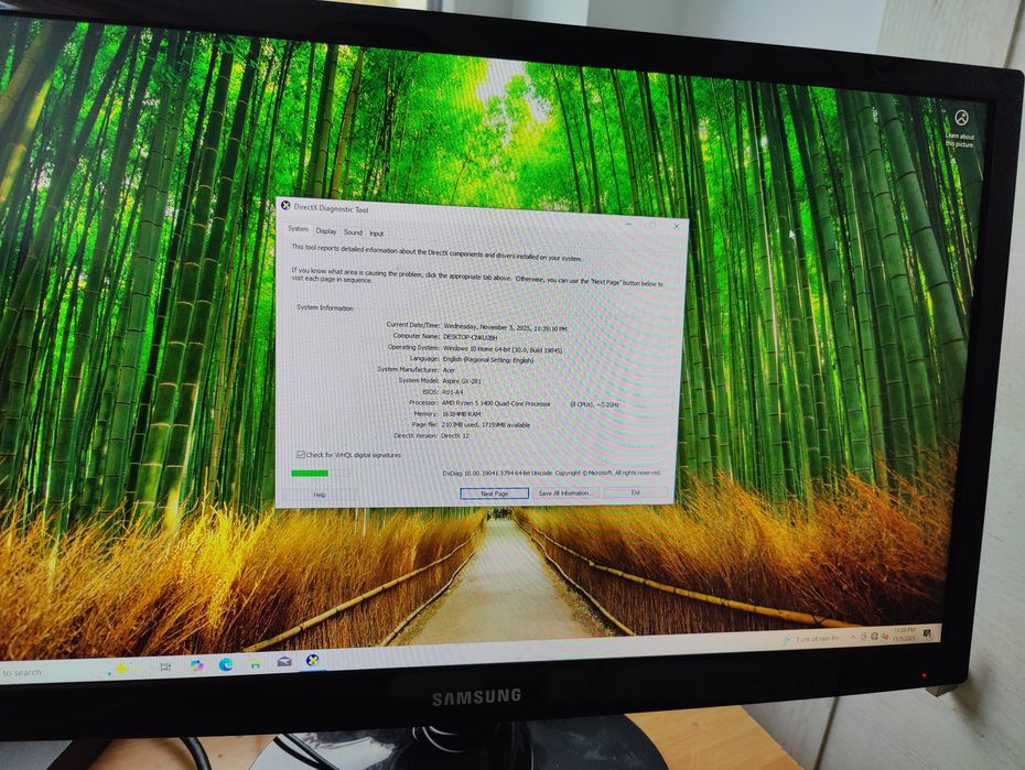 Unitate gaming Acer Nitro Ryzen 5 Ram 16Gb Gtx 1060 ssd 1 tera GTA CSG