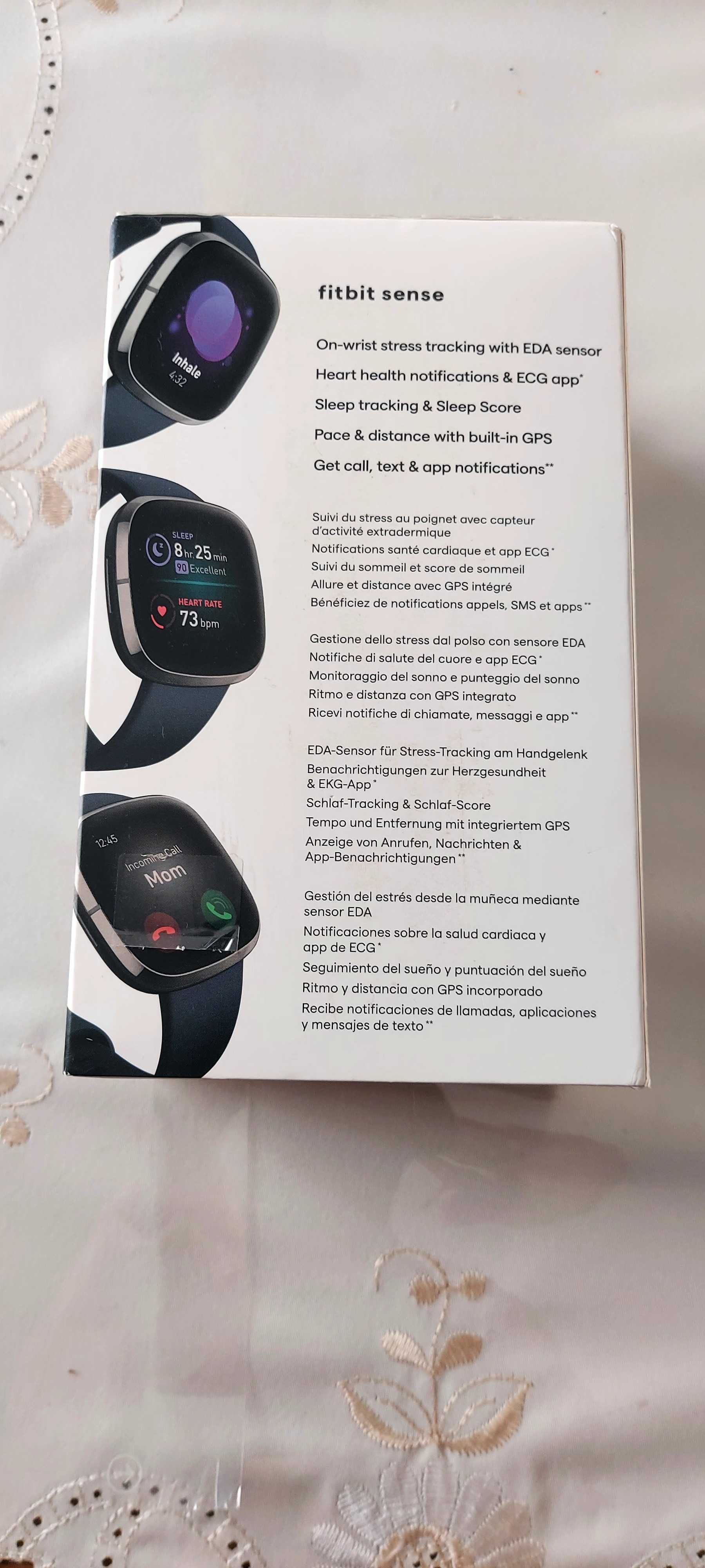 Ceas Smartwatch Fitbit Sense, Carbon Graphite