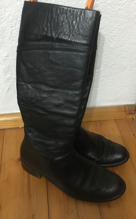 Дамски ботуши -естественна кожа - тъмно кафяви ,черни, 41 номер
