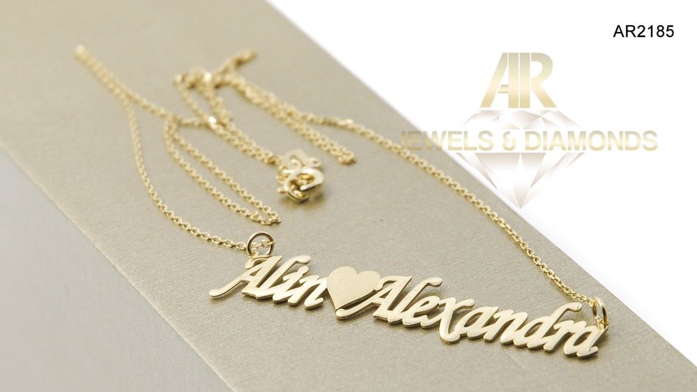 Lantisor Aur 14 K personalizat cu NUME la alegere model ARJEWELS