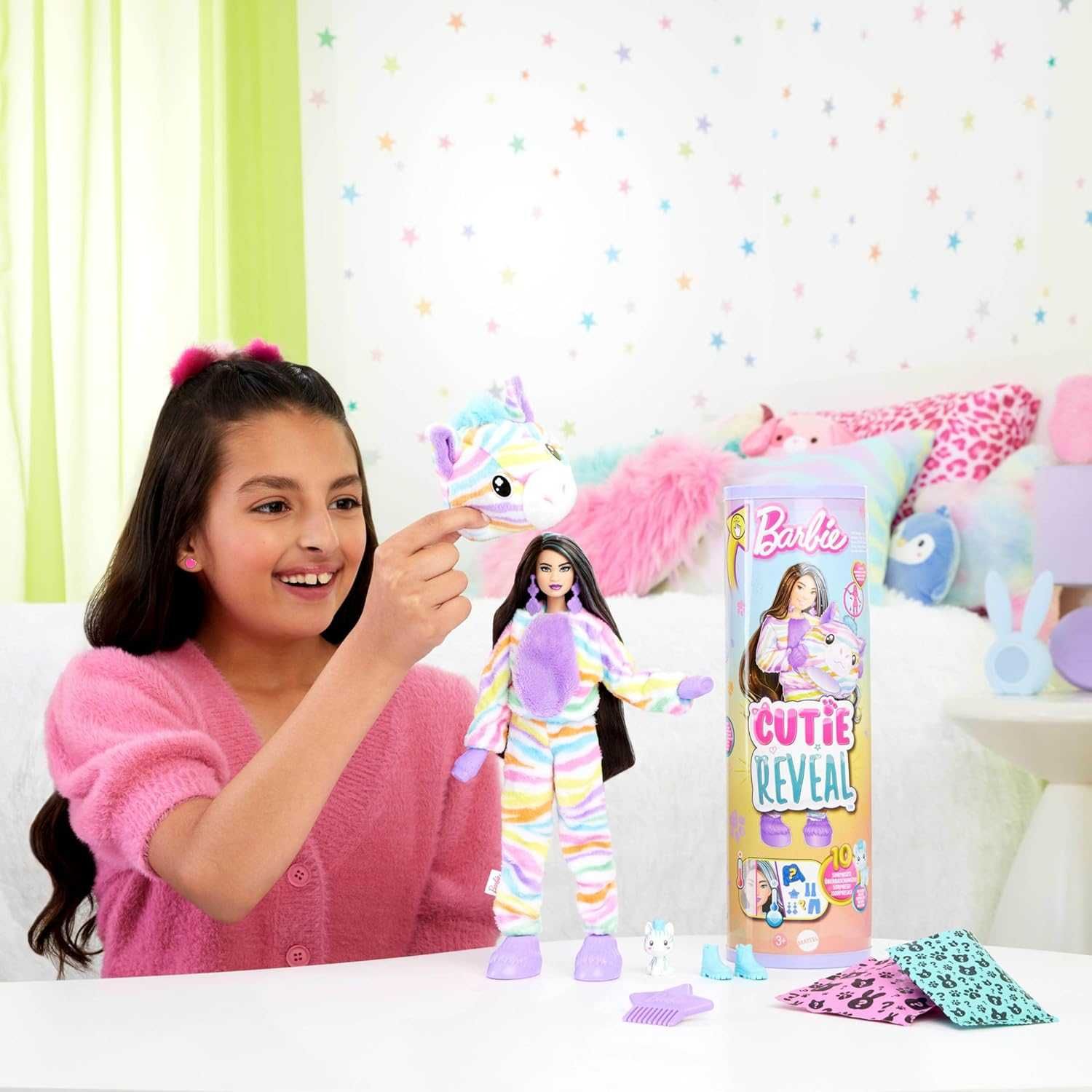 Кукла Барби Barbie Cutie Reveal С костюм на шарено Зайче Зебра 2 вида