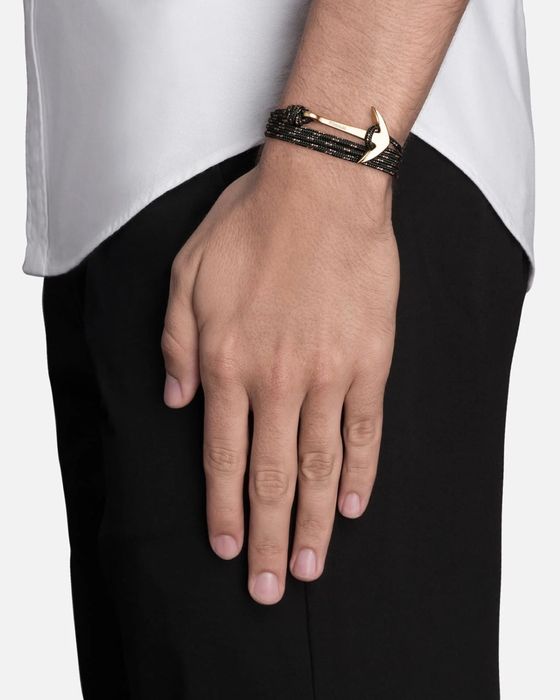 Мъжка гривна със сребърна котва и яхтено въже