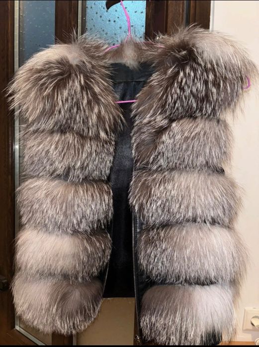 Haina de blană naturală, 2 în 1