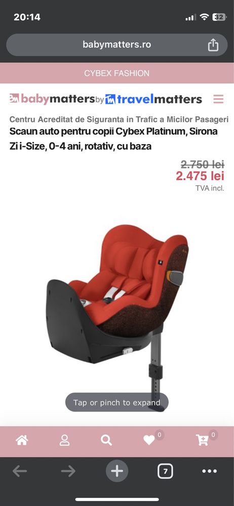 Scaun auto Cybex Sirona I size