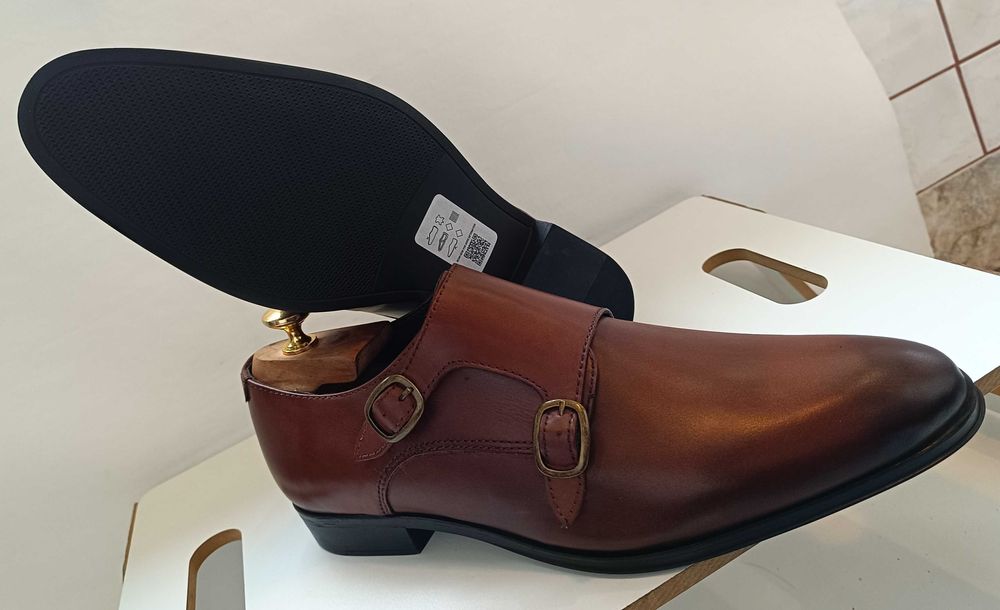 Pantofi monk 42 premium ASOS NOI piele naturala moale