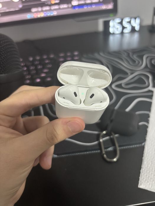 Casti Apple AirPods Gen 2 originale + Husa