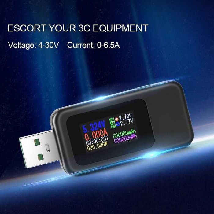 Tester digital USB 10 in 1 Voltmetru Ampermetru 0-30v 5A
