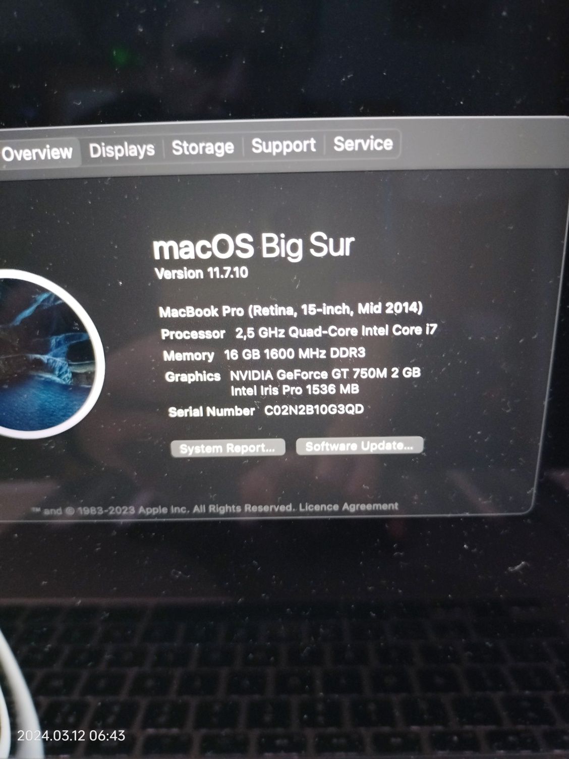 Macbook pro retina 15" mid 2014