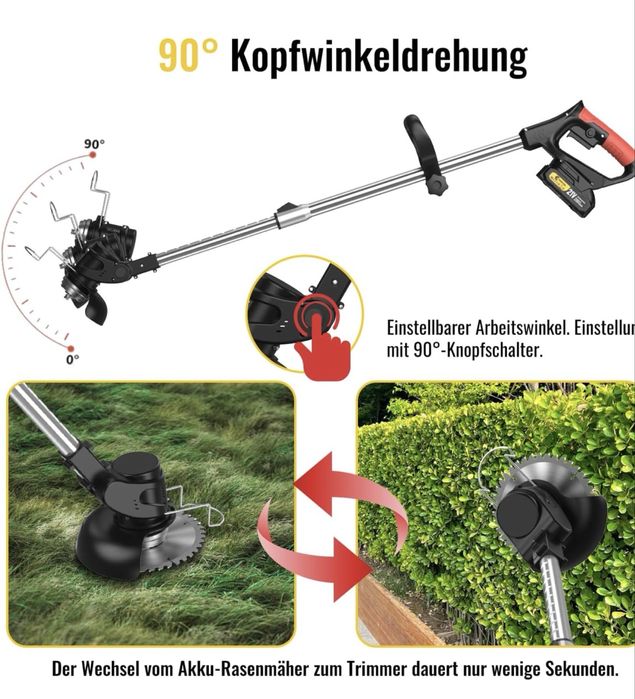 Masina de tuns iarba. Acumulatori 24v . 2 baterii.