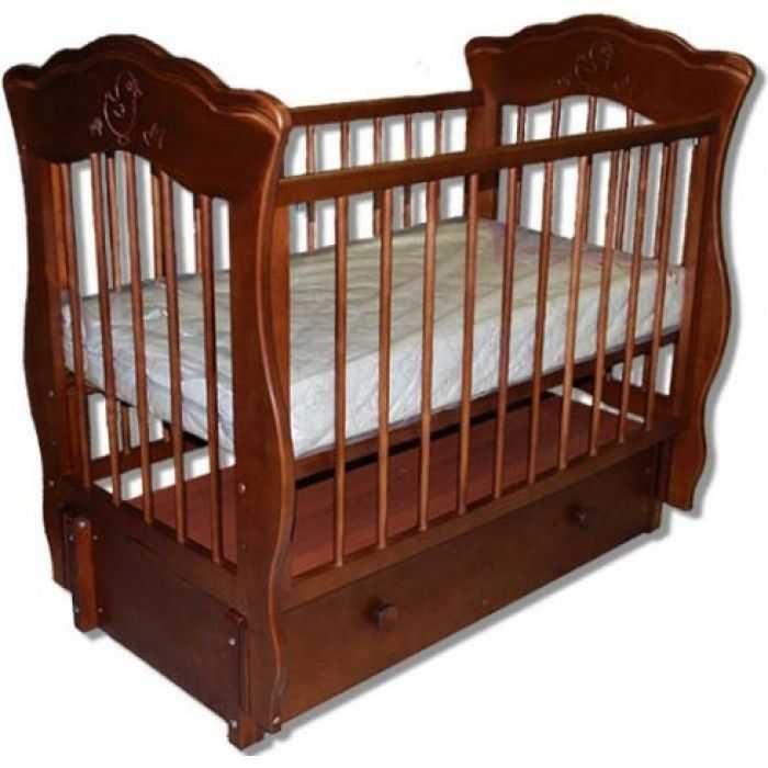 Кроватка-манеж из дерева Елизавета с продольным маятником (Россия)