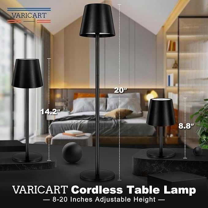 Set 2 lampi wireless cu touch si acumulatori de 5000 mAh