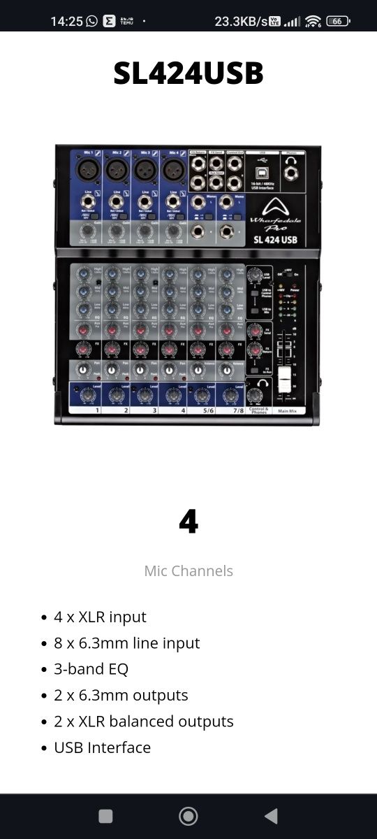 Mixer Wharfedale cu interfata usb ca nou