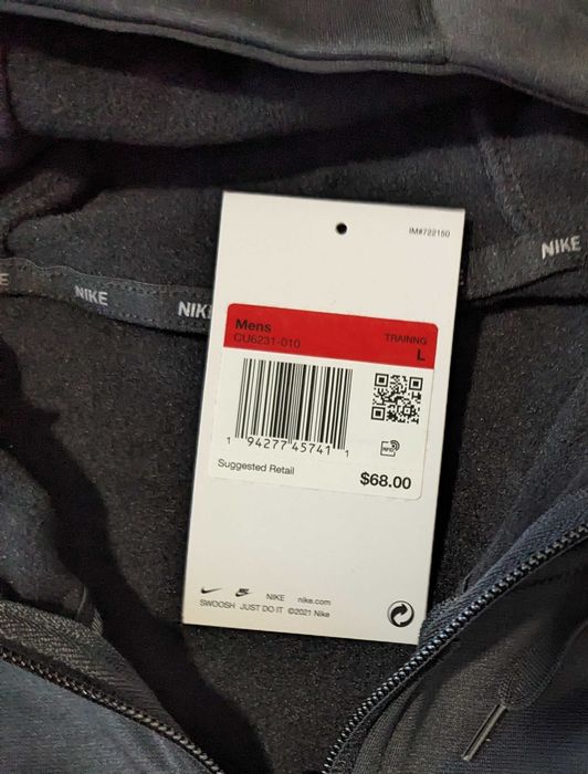 Nike Therma Fit Full Zipper мъжки черен суичър размер L от Сащ