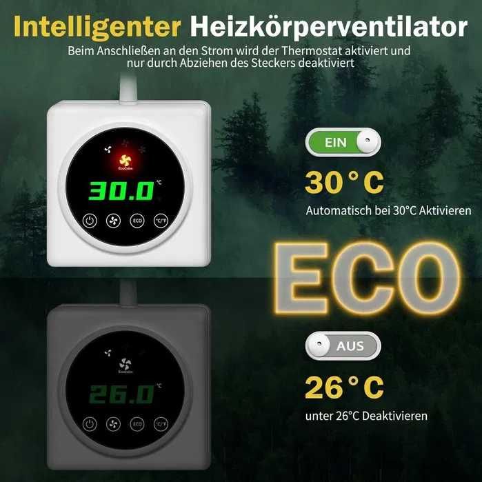 Ventilator pt. radiator/calorifer ecoCalm 2.0 cu controler , set 2 bc.