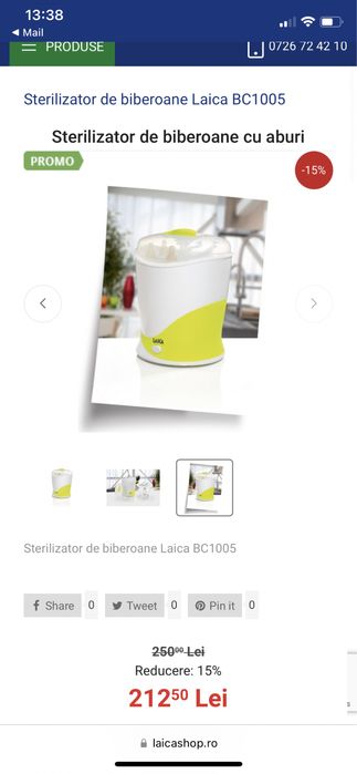Sterilizator biberoane + incalzitor LAICA