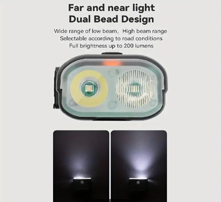 Комплект светлини и клаксон звънец за велосипед колело с USB зареждане