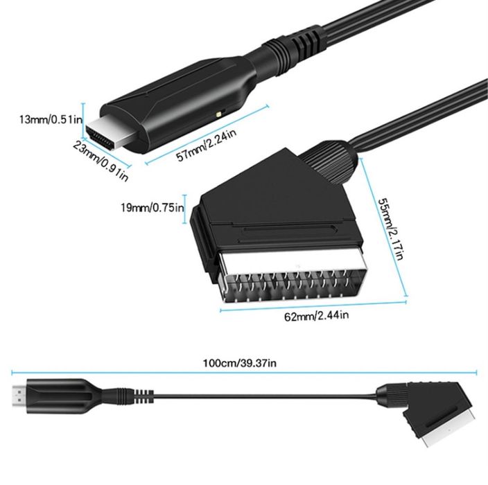 Convertor SCART la HDMI convertor audio video HDTV NTSC PAL SECAM