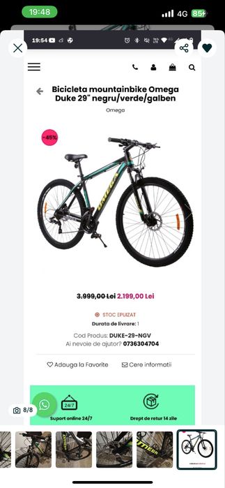 Mountain bike Omega Duke 29’’ frane hidraulice noua la cutie sigilata
