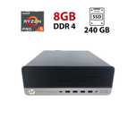HP EliteDesk 705 G4 SFF AMD Ryzen 5 PRO 2400G озу8гб 256 ssd