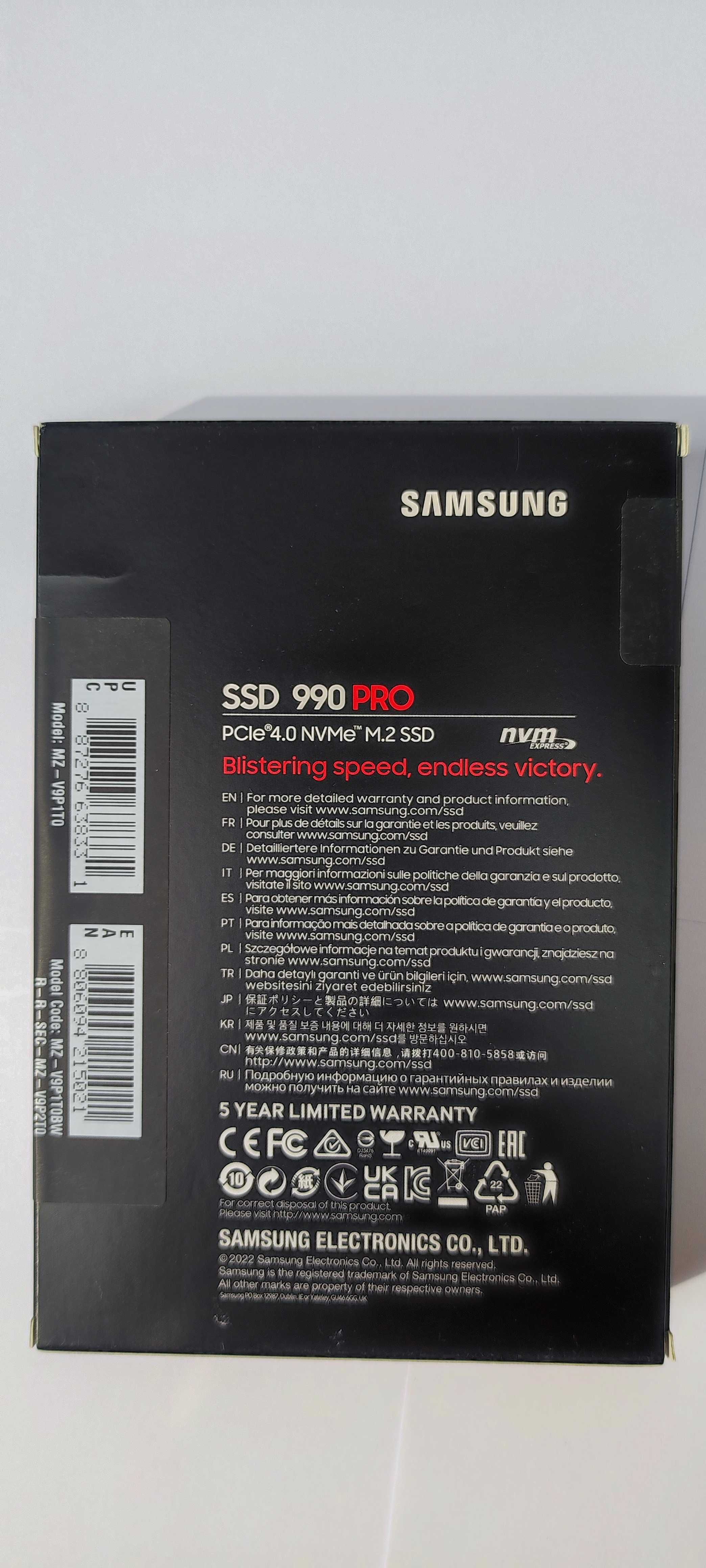SSD Samsung 990 PRO 1TB PCI Express 4.0 x4 M.2 2280