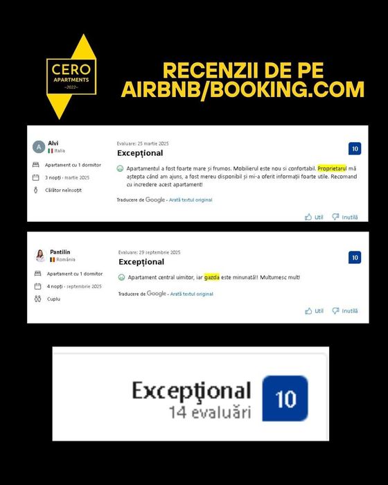 Administrare Apartamente Regim Hotelier (Airbnb/Booking)