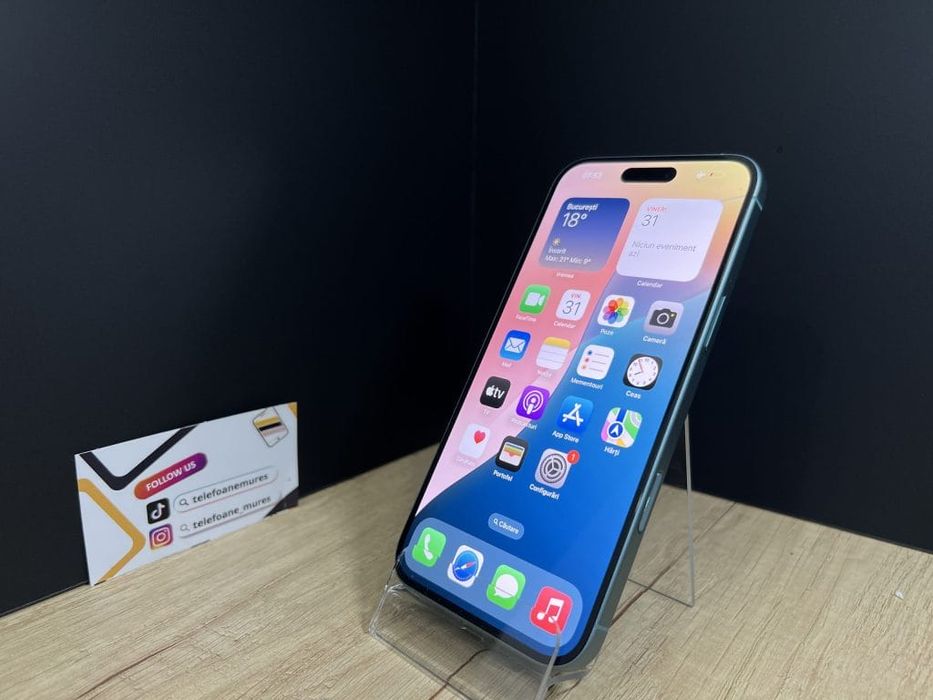 Iphone 16 Plus 128Gb Teal Second-Hand Ca nou 3 ani garanție, Telefoane