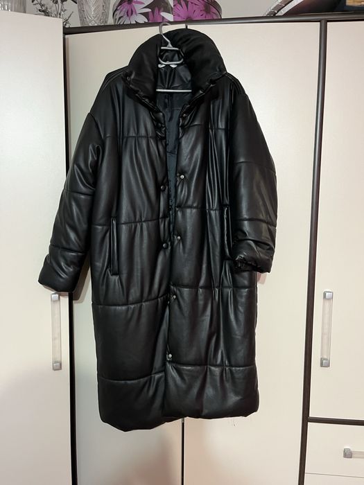 Пальто из эко кожи