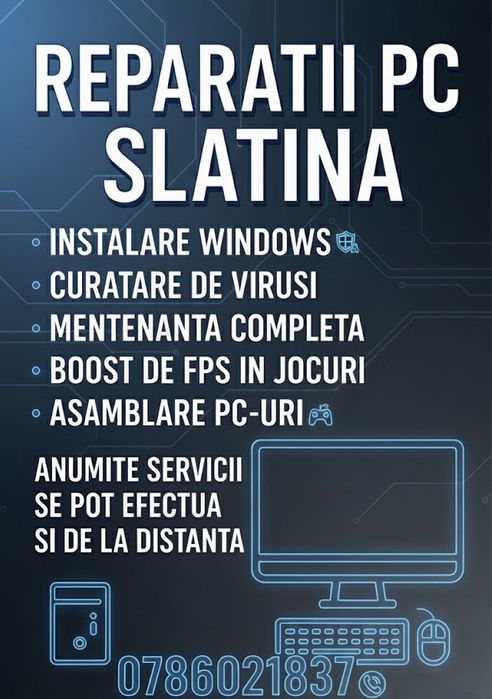 Ofer servicii mentenanta PC / Reinstalare Windows / Asamblare Pc