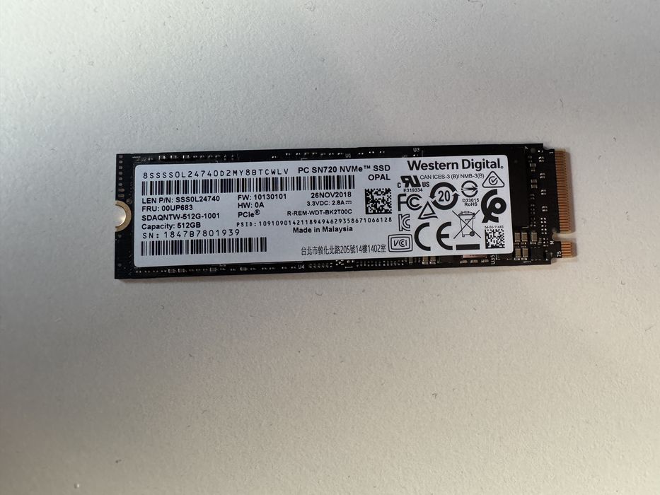 SSD Western Digital NVme 512 gb