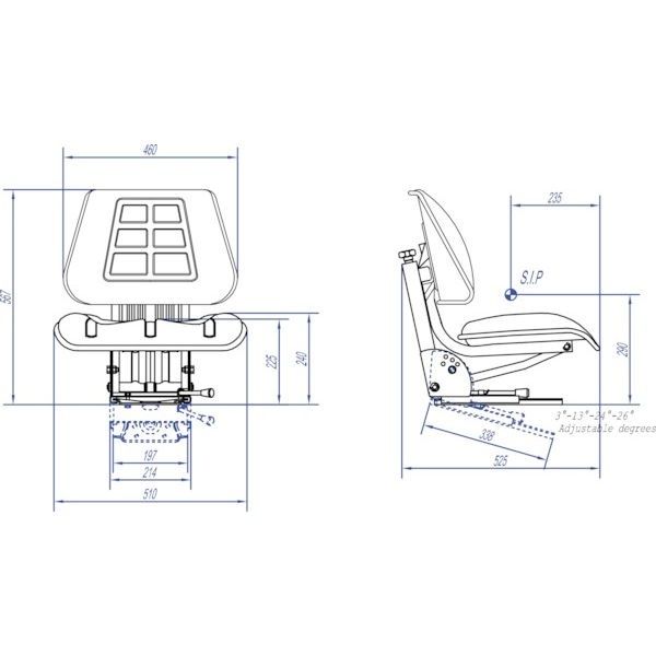 scaun cu suspensie mecanica pentru utilaje