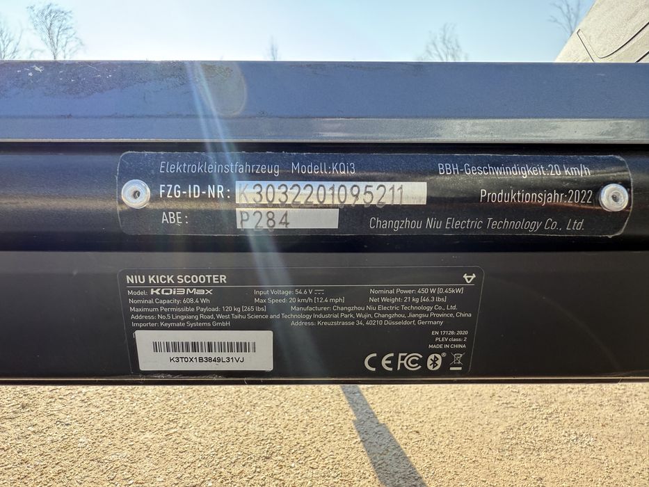 Trotineta Electrica Niu KQi3 Max 450w, 37kmh