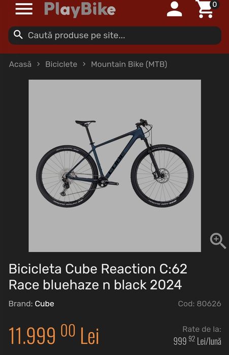 Bicicleta Cube Reaction C 62 Race  2024