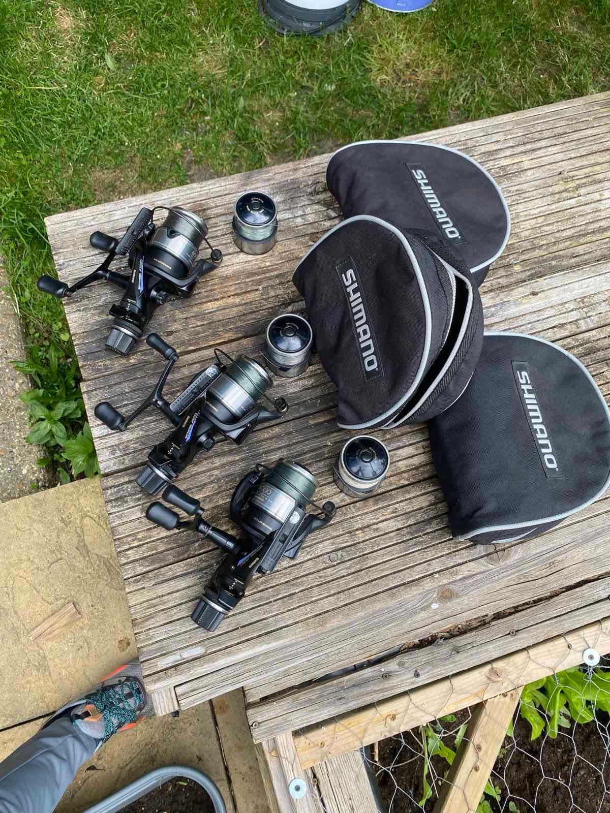 Макари Shimano с резервни шпули и калъфи – отлично състояние