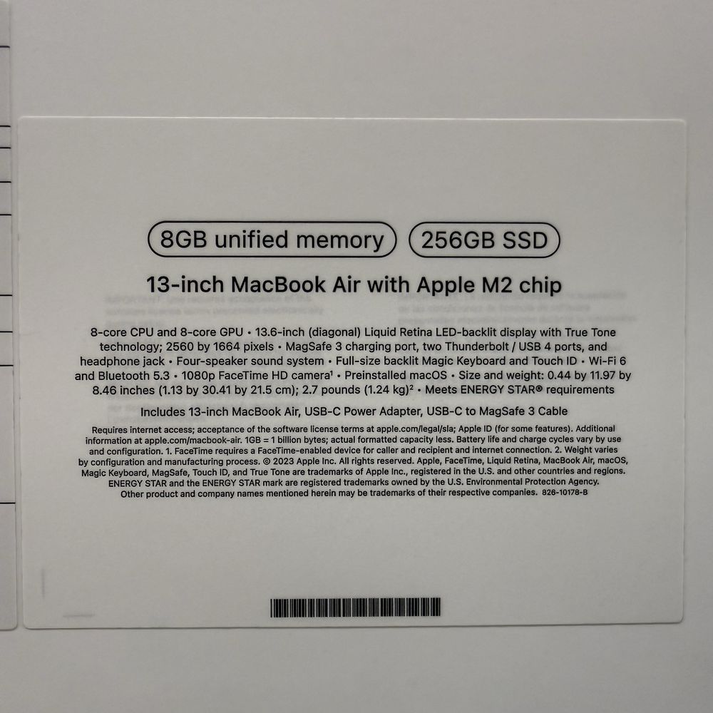 Macbook Air 13.6" M2 8/256 Silver