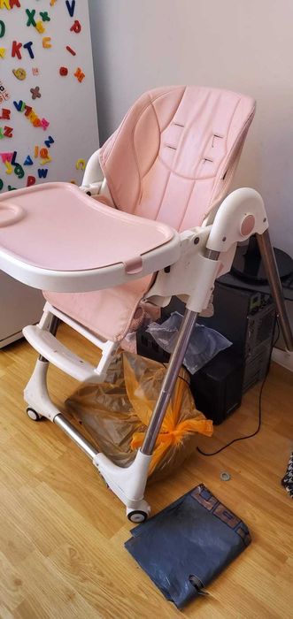 Scaun de hrănire multifuncțional - roz Little ONE