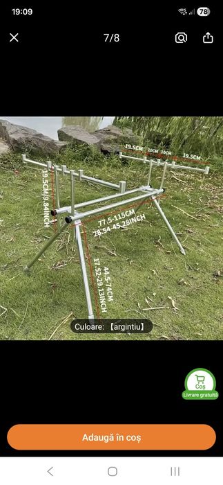 Rod Pod pescuit din Inox cu 5 posturi